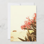 Oranje Oleander Bloemen op het Strand Bruiloft Kaart (Achterkant)
