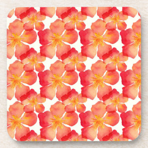 Oranje Oleander Floral Pattern Bier Onderzetter