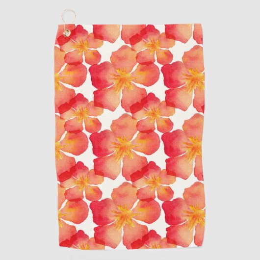Oranje Oleander Floral Pattern Golfhanddoek (Voorkant)