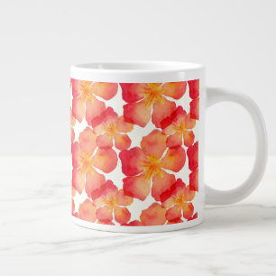 Oranje Oleander Floral Pattern Grote Koffiekop