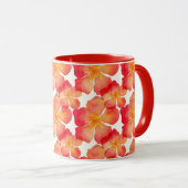 Oranje Oleander Floral Pattern Mok (Voorkant rechts)
