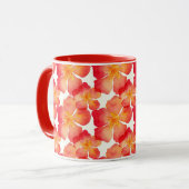 Oranje Oleander Floral Pattern Mok (Voorkant links)
