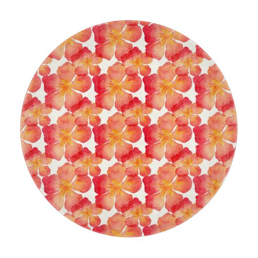 Oranje Oleander Floral Pattern Snijplank (Voorkant)
