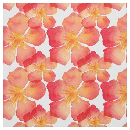 Oranje Oleander Floral Pattern Stof (Swatch)