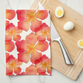 Oranje Oleander Floral Pattern Theedoek (Quarter Fold)