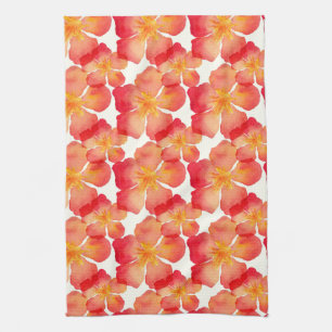 Oranje Oleander Floral Pattern Theedoek