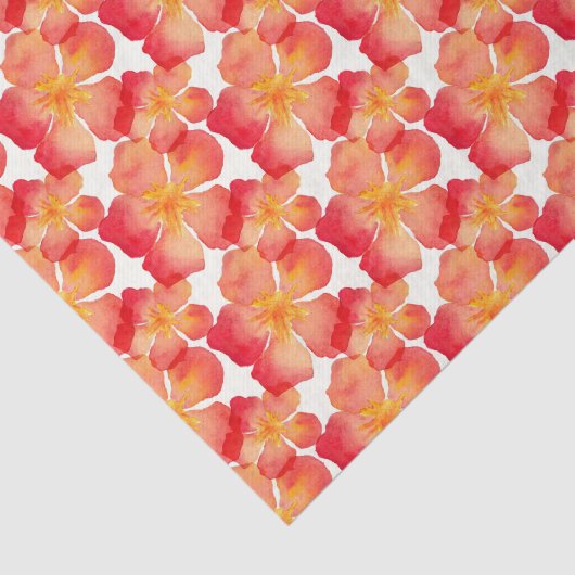 Oranje Oleander Floral Pattern Tissuepapier (Detail)