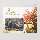 Oranje Oleander Flower Photo Weddenschap Save the  Aankondigingskaart (Voorkant)