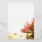 Oranje Oleander Flower Photo Weddenschap Save the  Folie Uitnodiging (Achterkant)