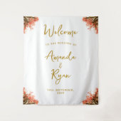 Oranje Oleander Flower Weddenschap Welkomstachterg Wandkleed (Voorkant)