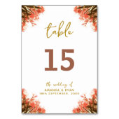 Oranje Oleander Flower Wedding Table Number Kaart (Voorkant)