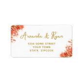 Oranje Oleander Flowers Floral Adres Etiket (Voorkant)