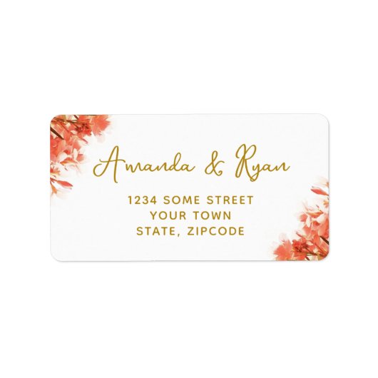 Oranje Oleander Flowers Floral Adres Etiket (Voorkant)