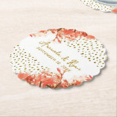 Oranje Oleander Flowers Floral Beach Wedding Kartonnen Onderzetters (Gekanteld)