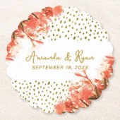 Oranje Oleander Flowers Floral Beach Wedding Kartonnen Onderzetters (Voorkant)