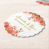Oranje Oleander Flowers Floral Beach Wedding Kartonnen Onderzetters (Gekanteld)