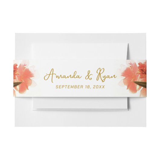 Oranje Oleander Flowers Floral Beach Wedding Uitnodigingen Wikkel (Voorkant Voorbeeld)