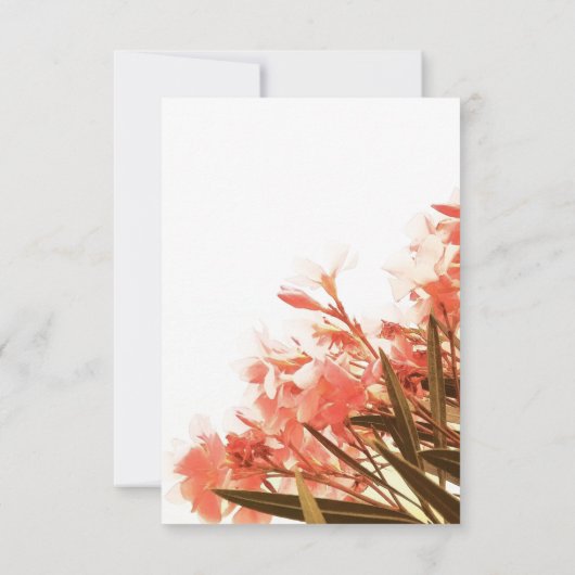 Oranje Oleander Flowers Floral Script Weduwschap Bedankkaart (Achterkant)