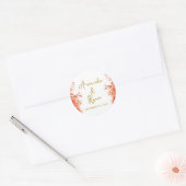 Oranje Oleander Flowers Floral Script Weduwschap Ronde Sticker (Envelop)