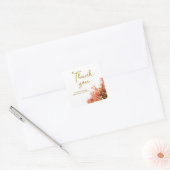 Oranje Oleander Flowers Floral Weddenschap Harteli Vierkante Sticker (Envelop)