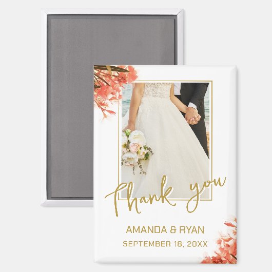 Oranje Oleander Flowers Foto Hartelijk dank voor b Magneet (Voorkant / Achterkant)