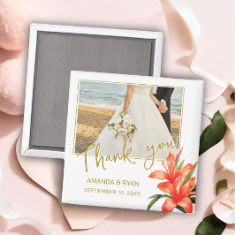 Oranje Oleander Flowers Foto Hartelijk dank voor b Magneet