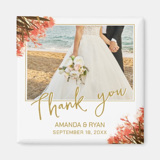 Oranje Oleander Flowers Foto Hartelijk dank voor b Magneet (Voorkant)