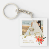 Oranje Oleander Flowers Foto Hartelijk dank voor b Sleutelhanger (voorkant)