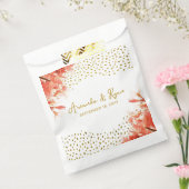 Oranje Oleander Flowers Gold Glitter Wedding Bedankzakje (Gezegeld)
