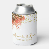 Oranje Oleander Flowers Gold Glitter Wedding Blikjeskoeler (Blikje Voorkant)