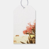 Oranje Oleander Flowers op Beach Weddenschap Harte Cadeaulabel (Achterkant)