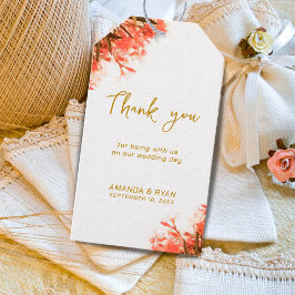 Oranje Oleander Flowers op Beach Weddenschap Harte Cadeaulabel