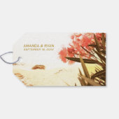 Oranje Oleander Flowers op Beach Weddenschap Harte Cadeaulabel (Achterkant Horizontaal)