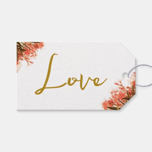 Oranje Oleander Flowers op Beach WedLove Cadeaulabel (Voorkant (Horizontaal))