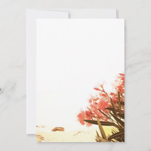 Oranje Oleander Flowers op het strand Weddenschap Kaart (Achterkant)