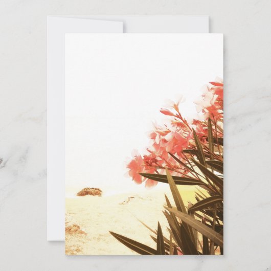 Oranje Oleander Flowers op het strand Weddenschap Kaart (Achterkant)