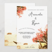 Oranje Oleander Flowers op het strand Weddenschap Kaart (Voorkant / Achterkant)