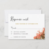Oranje Oleander Strand Bloem Bruiloft RSVP Kaart (Voorkant)