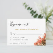 Oranje Oleander Strand Bloem Bruiloft RSVP Kaart (Staand voorkant)