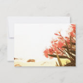 Oranje Oleander Strand Bloem Bruiloft RSVP Kaart (Achterkant)