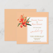 Oranje Oleander Waterverf Bloem Bloemen Huwelijk Kaart (Voorkant / Achterkant)