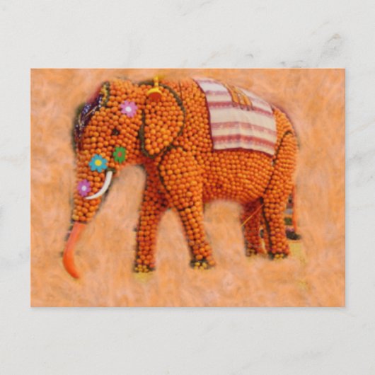 Oranje olifant briefkaart (Voorkant)