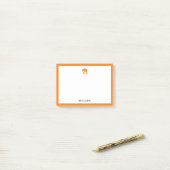 Oranje Olifant en Rand op Wit met Naam Post-it® Notes (Op bureau)