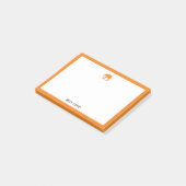Oranje Olifant en Rand op Wit met Naam Post-it® Notes (Schuin)
