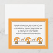 Oranje olifant Insert voor Boek Baby shower Uitnodiging Briefkaart (Voorkant / Achterkant)