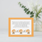Oranje olifant Insert voor Boek Baby shower Uitnodiging Briefkaart (Staand voorkant)