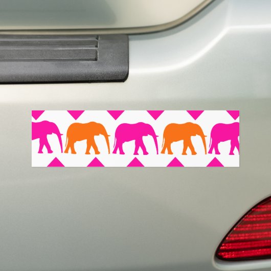 Oranje olifantenblaasjes bumpersticker (Op auto)
