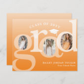 Oranje Ombre AFSTUDEERDER Budget Afstuderen Aankon (Voorkant / Achterkant)