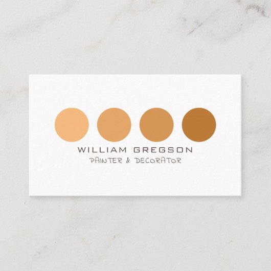 Oranje ombre-cirkels, schilder en decorator visitekaartje (Voorkant)