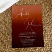 Oranje Ombre Donkere Glamour Boho Bruiloft Uitnodi Kaart